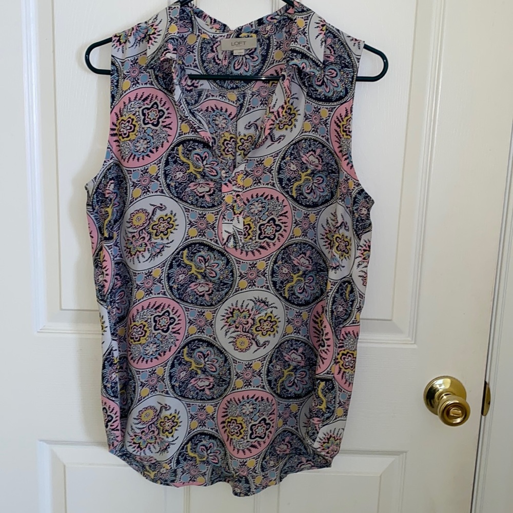 Floral print blouse with collar detail from the Loft